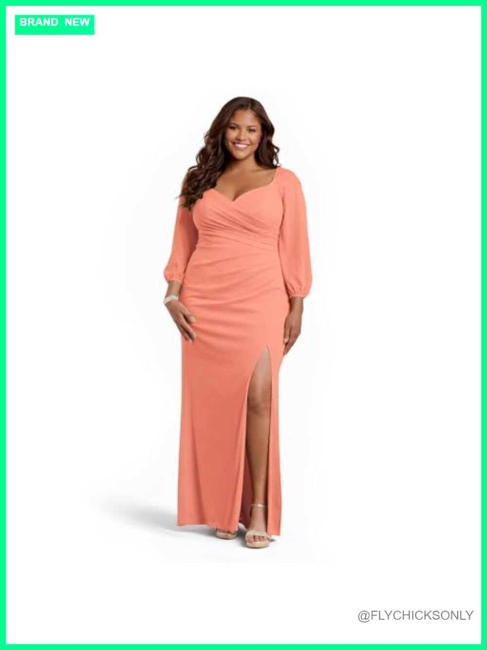 Elegant Sheath Dress with Mesh Billow Sleeves
